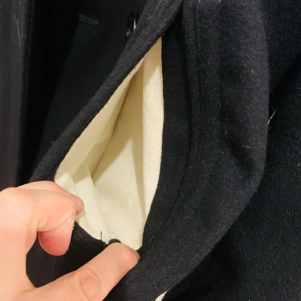 DSCP Quarterdeck Collection Black Peacoat Wool Military Issue Heavy Men's 42 XL